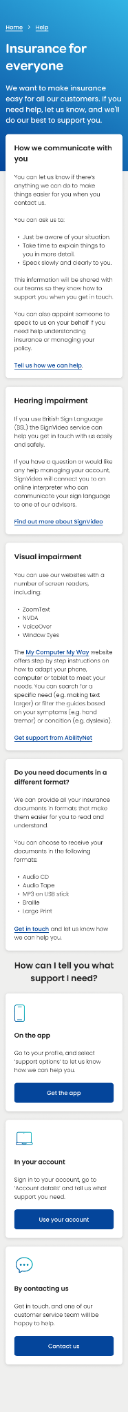 Insurance For Everyone Accessibility Support