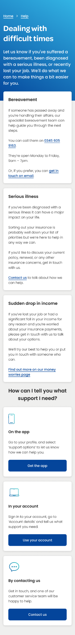 Difficult Times Bereavement and Crisis Support